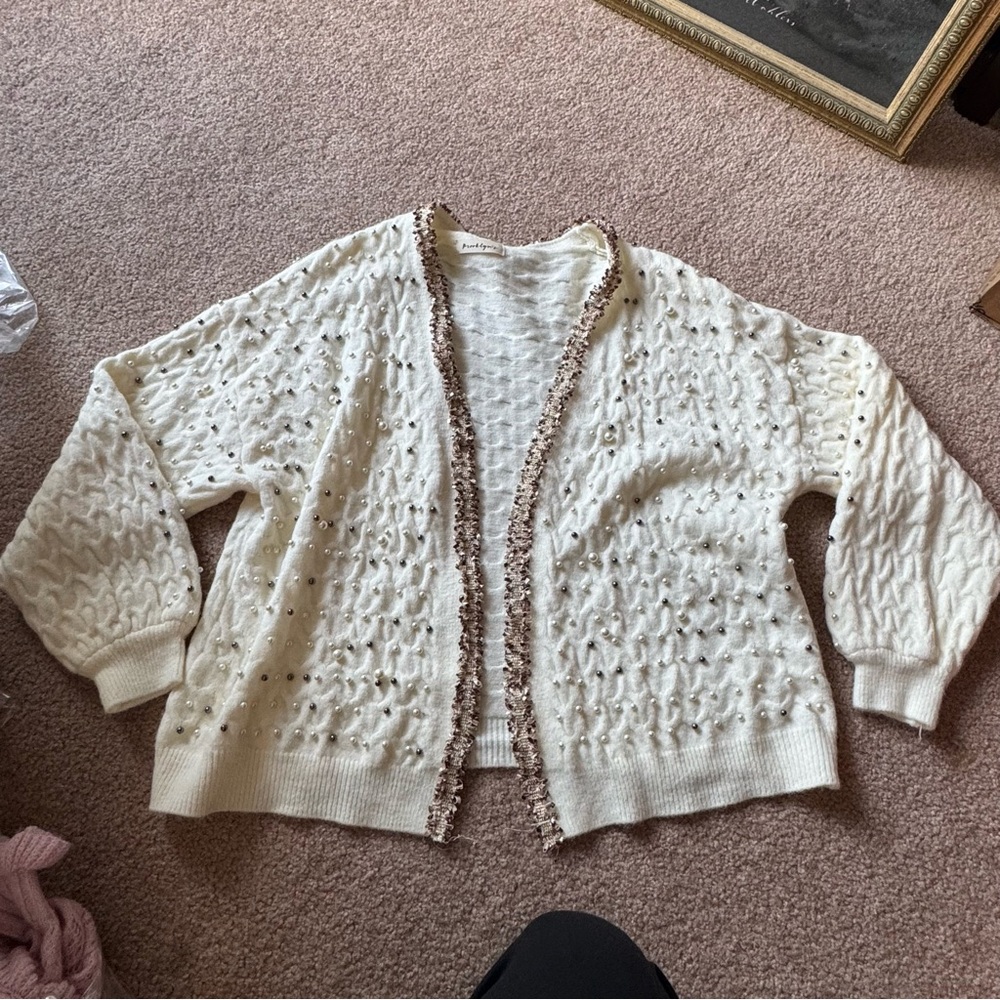 Brooklyns boutique all over pearl cardigan - Picture 2 of 5